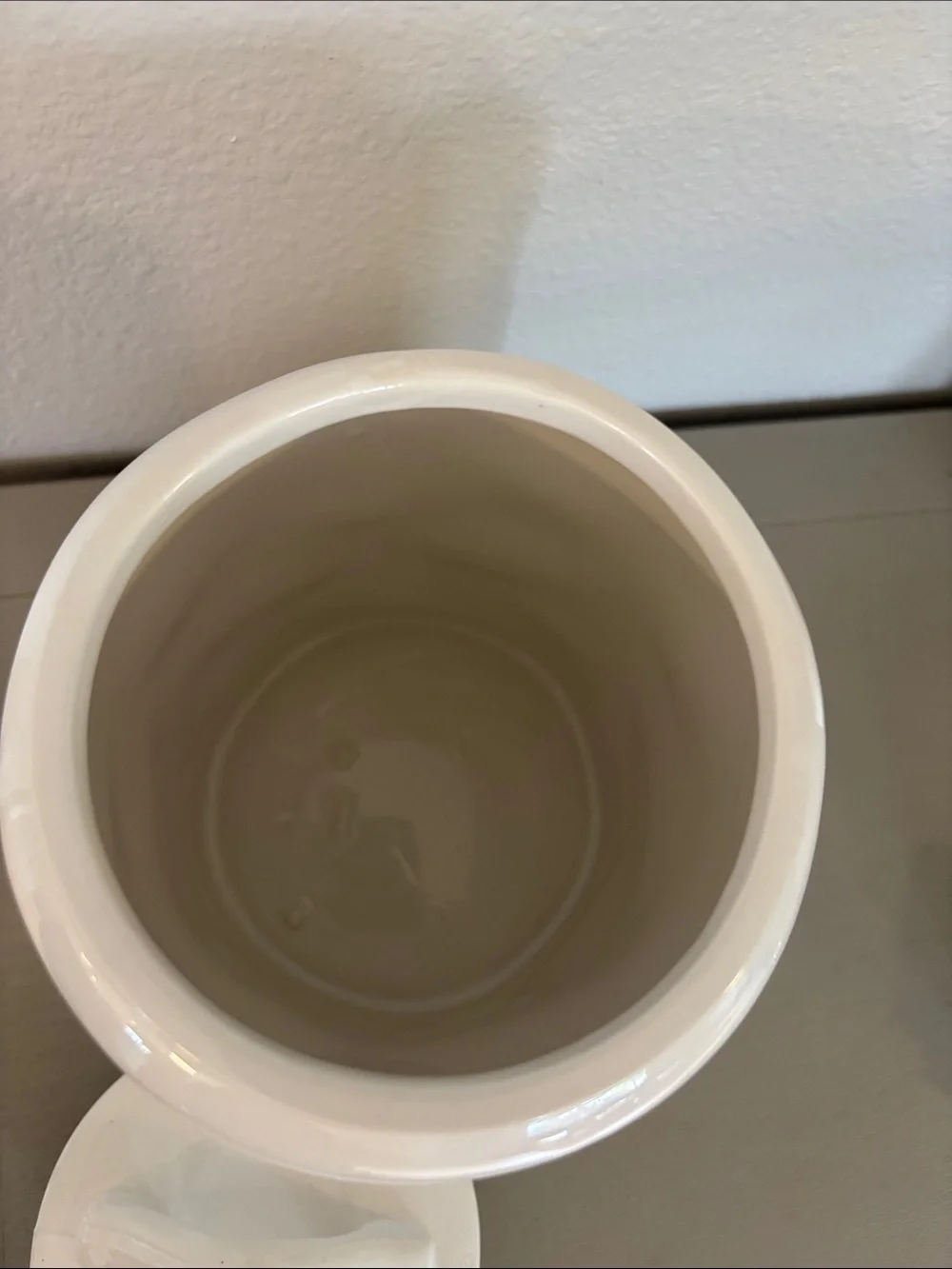 White Ceramic Sugar Canister Jar with Lid Maybe Rae Dunn?